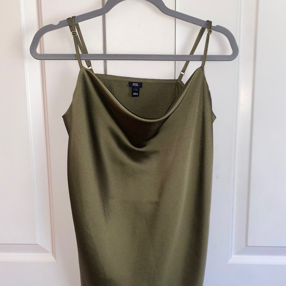 River Island Dark Green Cowl Neck Tank Size 10